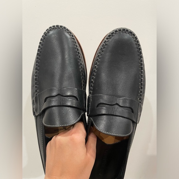 Johnston & Murphy black leather penny loafers, men's size 11.5 - Picture 4 of 13